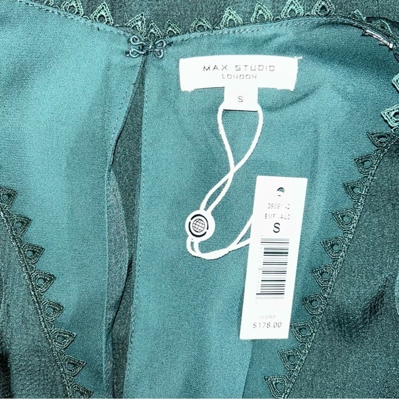Max Studio Lace Scalloped Sleeveless Jumpsuit Emerald Green - Size S - Picture 11 of 11